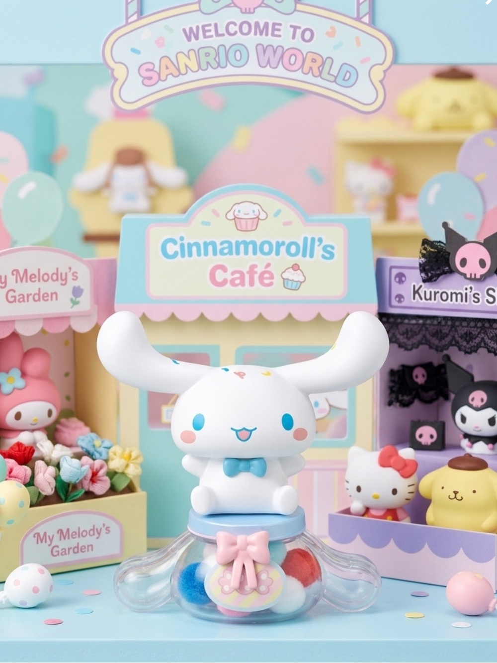 Sanrio Adorable Cinnamoroll White & Blue with Candy Dispenser Base